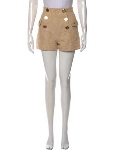 Pre-owned Balmain Graphic Print Mini Shorts In Neutral
