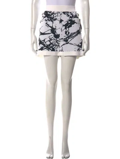 Pre-owned Balmain Graphic Print Mini Shorts W/ Tags In White
