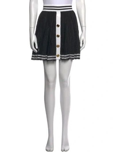 Pre-owned Balmain Graphic Print Mini Skirt In Black