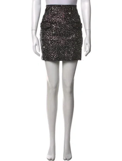Pre-owned Balmain Graphic Print Mini Skirt In Black