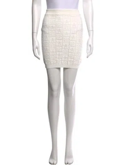 Pre-owned Balmain Graphic Print Mini Skirt In Neutral