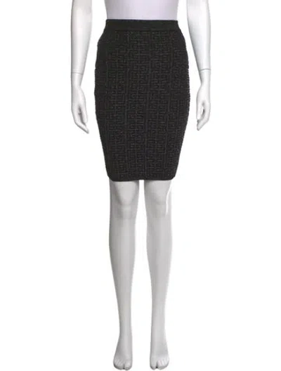 Pre-owned Balmain Graphic Print Mini Skirt W/ Tags In Blue