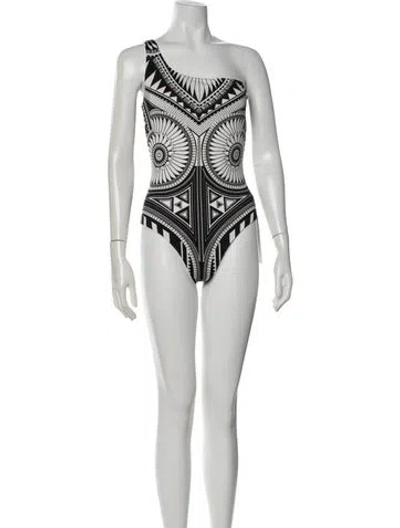 Pre-owned Balmain Graphic Print One-piece In Black