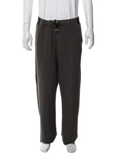 Pre-owned Balmain Graphic Print Pants W/ Tags In Black
