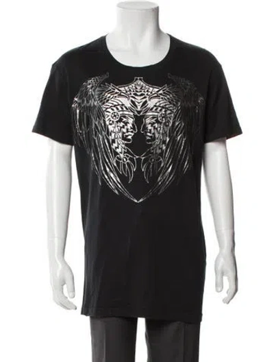 Pre-owned Balmain Graphic Print Scoop Neck T-shirt In Black
