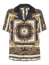 Balmain Printed Pyjama Shirt With Foulard Chaînes Pattern In Gold