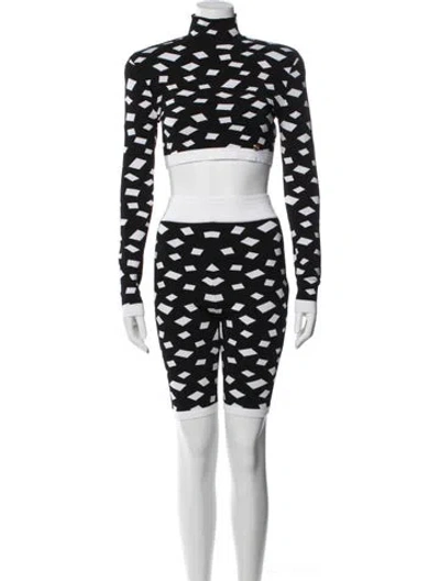 Pre-owned Balmain Graphic Print Short Set In Black