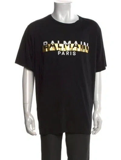 Pre-owned Balmain Graphic Print Short Sleeve In Black/metallic
