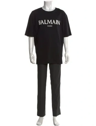 Pre-owned Balmain Graphic Print Short Sleeve Shirt In Black