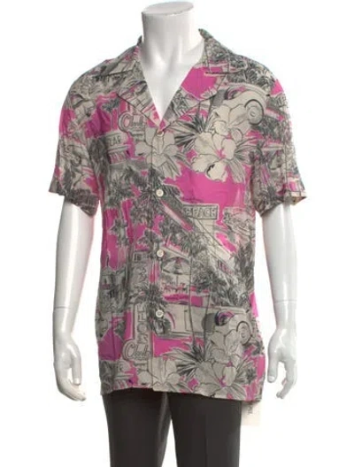 Pre-owned Balmain Graphic Print Short Sleeve Shirt In Multicolor