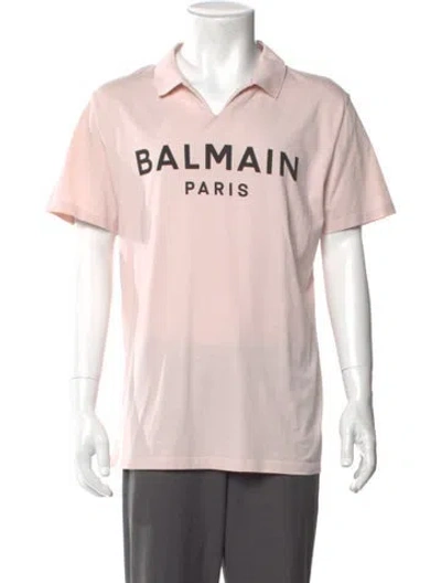 Pre-owned Balmain Graphic Print Short Sleeve Shirt In Pink