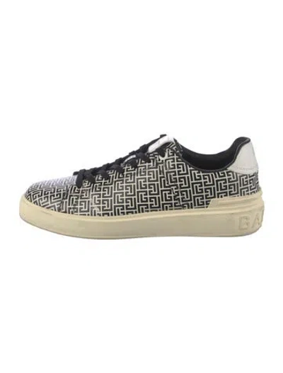 Pre-owned Balmain Graphic Print Sneakers In White