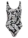 Balmain Graphic-print Swimsuit In Black