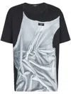 Balmain T-shirt With Tank Top Print In Black