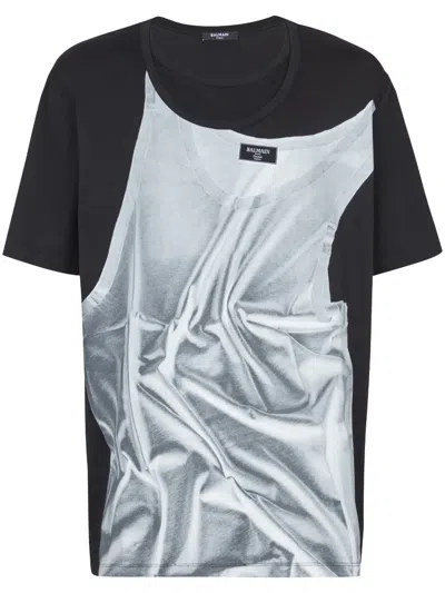 BALMAIN GRAPHIC-PRINT T-SHIRT