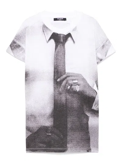 BALMAIN GRAPHIC-PRINT T-SHIRT