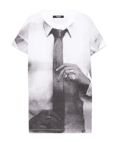 Balmain Kids' Graphic-print T-shirt In White