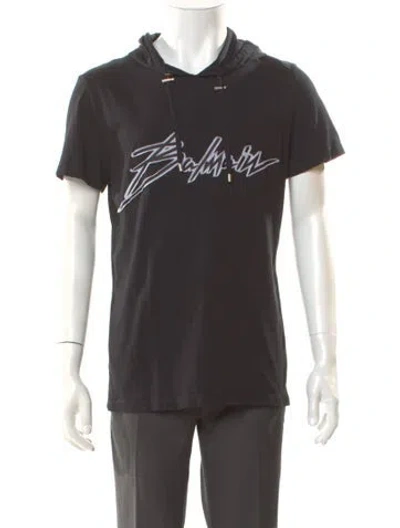 Pre-owned Balmain Graphic Print V-neck Sweatshirt In Gray