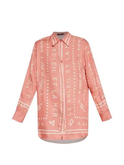 Balmain Graphic-print Shirt In Pink