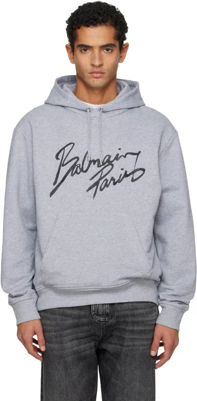 Balmain Gray ' Paris' Hoodie