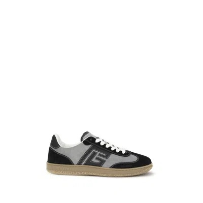Balmain Gray Calf Leather Bos Taurus Low Top Sneakers In Multi