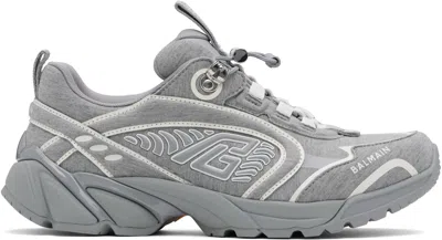 BALMAIN GRAY COSMIC DUST FLEECE SNEAKERS