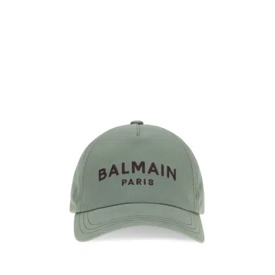 Balmain Gray Cotton Cap (baseball Hat)