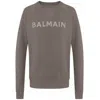Balmain Gray Cotton Men's Sweater In Gold