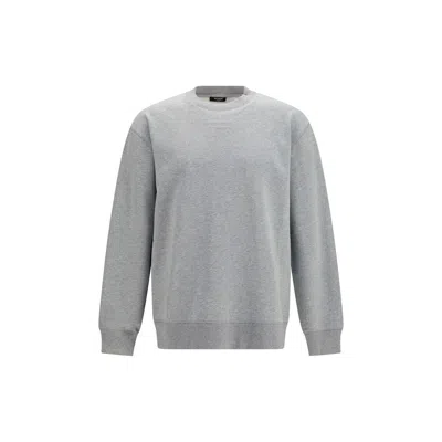 Balmain Gray Cotton Sweatshirt In Animal Print
