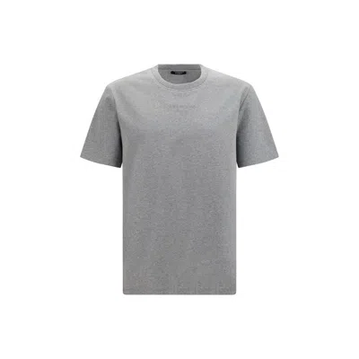 BALMAIN GRAY COTTON T-SHIRT