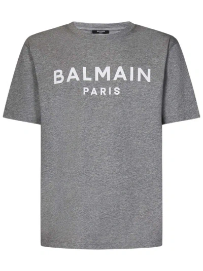 Balmain Gray Melange T-shirt In Grey