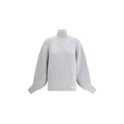 BALMAIN GRAY WOOL SWEATSHIRT