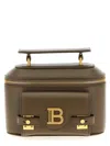 Balmain B-buzz Leather Vanity Top Handle Bag In Brown