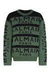 Balmain Logo Pattern Jumper In Green