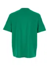 Balmain Green Crewneck T-shirt With Logo Lettering Print On The Front In Cotton Man