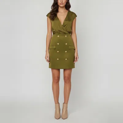 Pre-owned Balmain Green Knit Button Embellished Sleeveless Mini Dress M