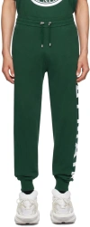 Balmain Green Printed Sweatpants In Uez Vert Foncé/blan