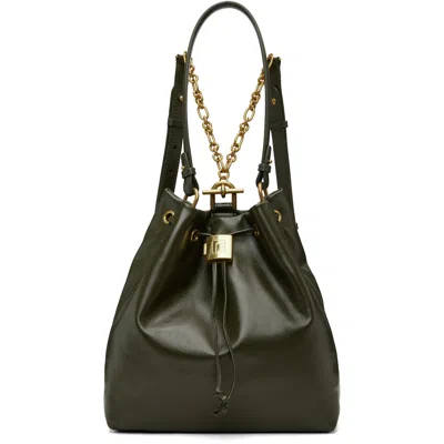 Balmain Green Pulse Calfskin Leather Backpack