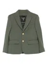 Balmain Green Single-breasted Blazer In Green
