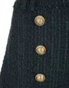 BALMAIN GREEN TWEED SHORTS WITH AGED-GOLD BUTTONS IN WOOL BLEND WOMAN