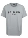 Balmain Cotton Logo T-shirt In Grey