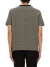 Balmain Grey T-shirt With Logo Applied On The Chest And All-over Labyrinth Motif In Cotton Man