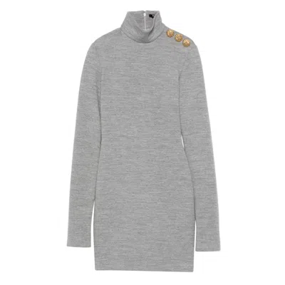 BALMAIN BALMAIN GREY DRESSES - DAY DRESSES WOMEN