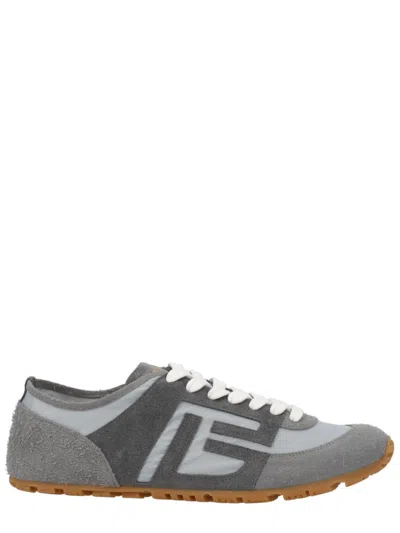 Balmain Racer 45 Trainers In Suede And Nylon In Gray
