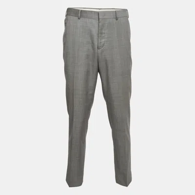 Pre-owned Balmain Grey Wool Slim Fit Trouser Xl In Gray