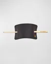 Balmain Leather Hair Barrette In Black