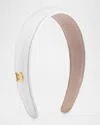 Balmain Limited Edition Legacy Leather Puffed Headband In White