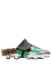 Balmain Half Time Slippers In Silver