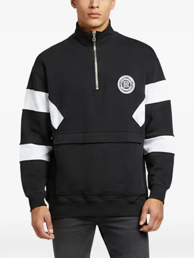 Pre-owned Balmain Half-zip Sweatshirt In Black