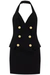 Balmain 6 Buttons Long Halterneck Knit Dress Clothing In Black